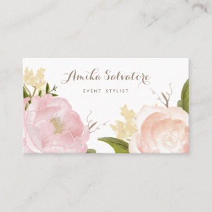 Carte de visite d'aquarelle romantique