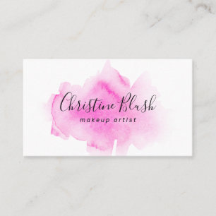 Carte de visite d'aquarelle rose élégant Splash 