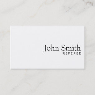 Carte de visite d'arbitre blanc clair minimal