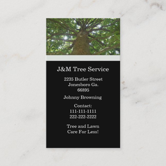 Carte de visite d'arbre (Devant)