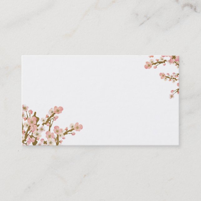 Carte de visite d'arbre de fleurs de cerisier (Devant)