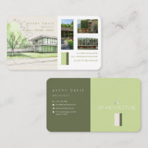 Carte de visite d'architecte durable moderne