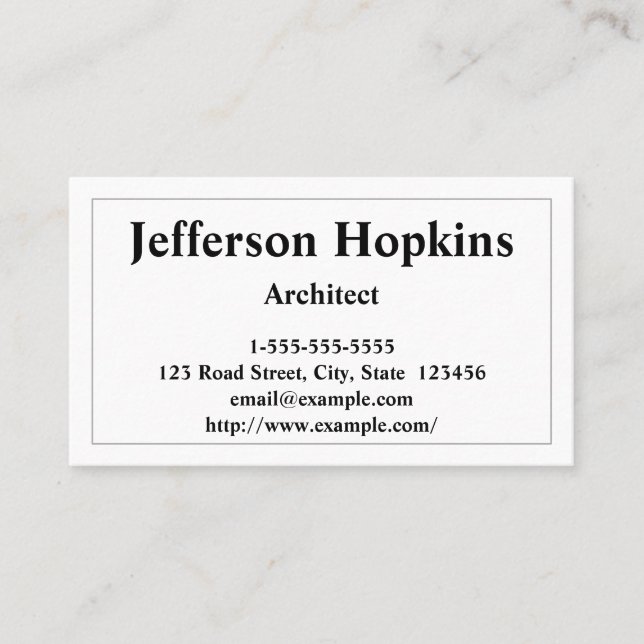 Carte de visite d'architecte professionnel et simp (Devant)