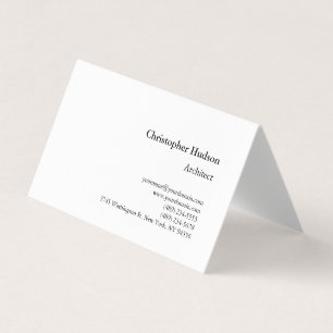 Carte de visite d'architecte simple en noir blanc