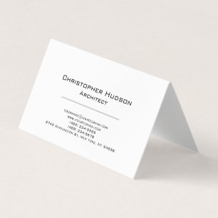 Carte de visite d'architecte simple en noir blanc