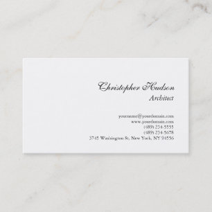 Carte de visite d'architecte simple en noir blanc