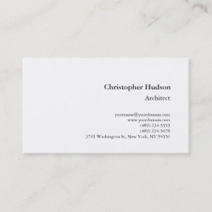 Carte de visite d'architecte simple en noir blanc