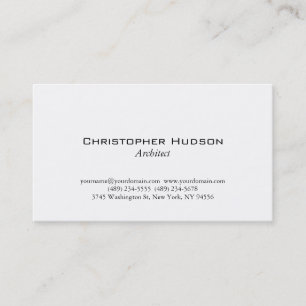 Carte de visite d'architecte simple en noir blanc