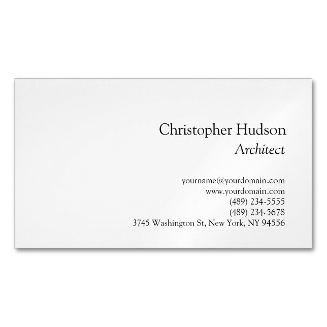 Carte de visite d'architecte simple en noir blanc (devant)