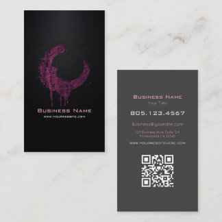 Carte De Visite Dark Purple Textured Swirl • Custom Editable Black