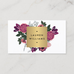 Carte De Visite Dark Vintage Floral Motif Luxe Designer I