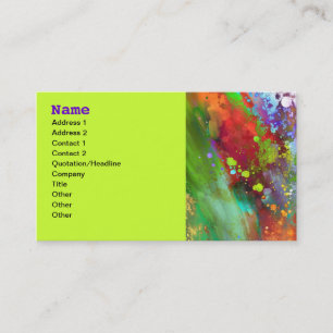 carte de visite d'art abstrait aux couleurs vives
