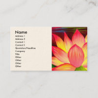 Carte de visite d'art de fleur de nénuphar de