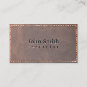 Carte de visite d'art en cuir à coudre Vintage