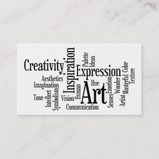 Carte de visite d'art et d'inspiration pour pro (Devant)