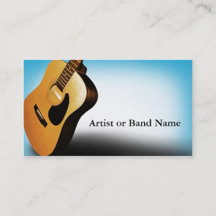 Carte de visite d'artiste de guitare bleu acoustiq