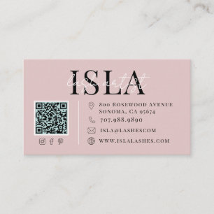 Carte de visite d'artiste en cils rose blush