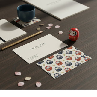Carte De Visite Daruma & Hidden Cat Business Cards
