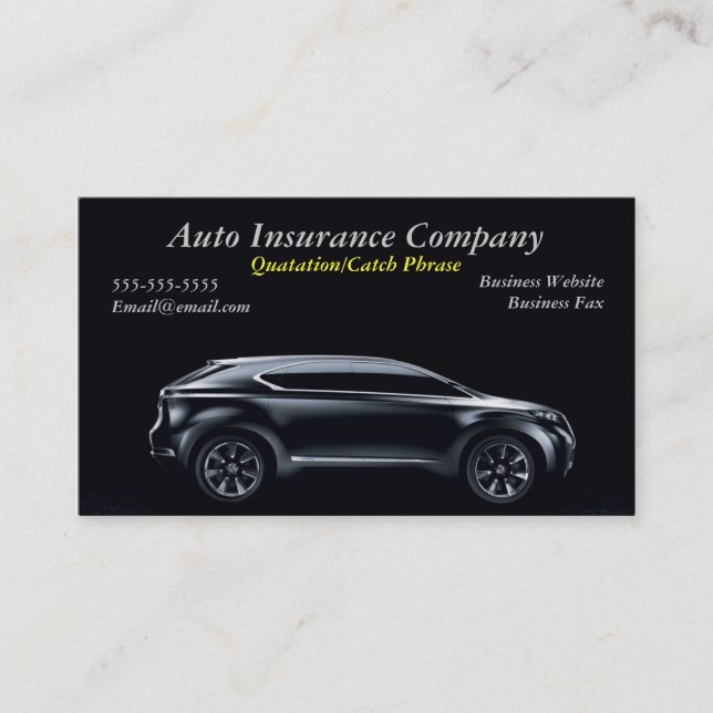 carte de visite d'assurance automobile (Devant)