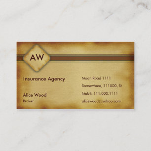 Carte de visite d'assurance Monogramme