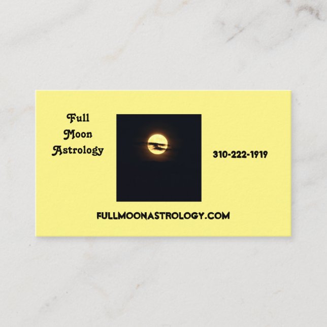 Carte de visite d'astrologie Pleine lune (Devant)