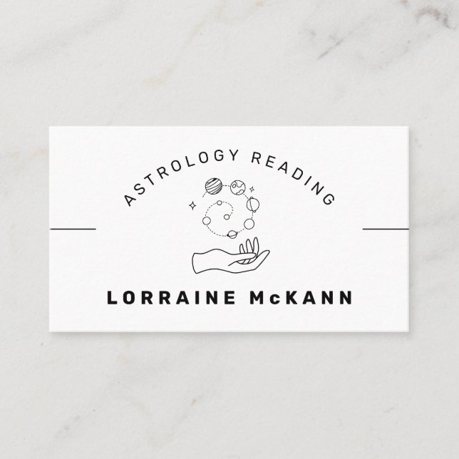 Carte de visite d'astrologue : Astrologie minimali (Devant)
