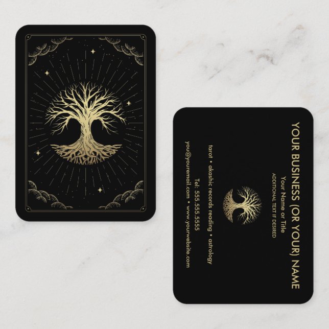 Carte de visite d'astrologue du lecteur de tarot d (Devant / Derrière)