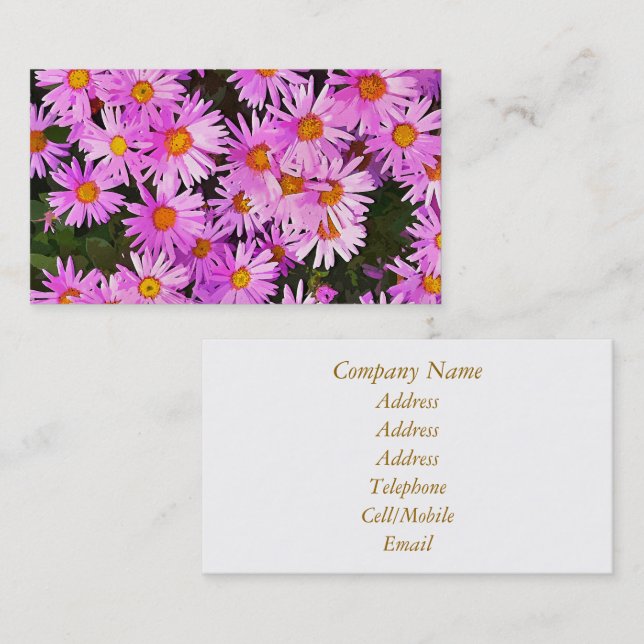 CARTE DE VISITE DATES ROSES (Devant / Derrière)