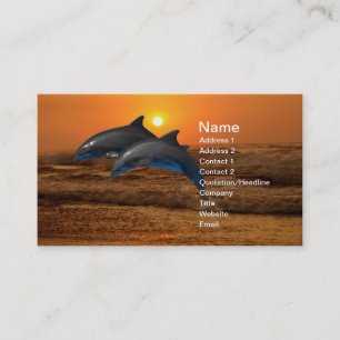 Carte De Visite Dauphin de verdure au coucher du soleil
