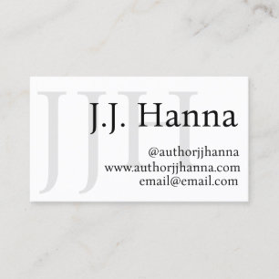 Carte de visite d'auteur classique avec couverture