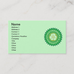 Carte de visite d'autocollant écologique