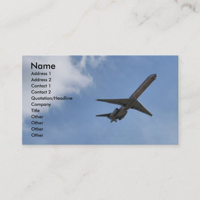 Carte de visite d'avion (Devant)