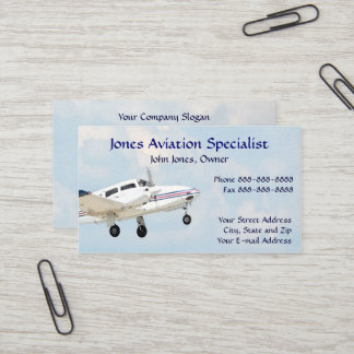 Carte de visite d'avion à moteur jumeaux de l'avia