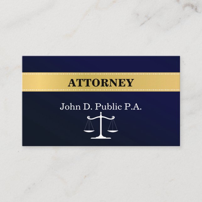 Carte de visite d'avocat de la marine Blue (Devant)