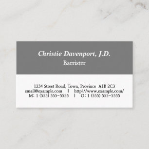Carte de visite d'avocat professionnel, simple