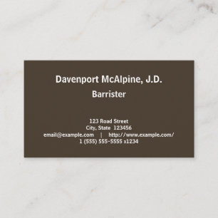 Carte de visite d'avocat professionnel simple et d
