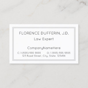 Carte de visite d'avocat professionnel simple et d