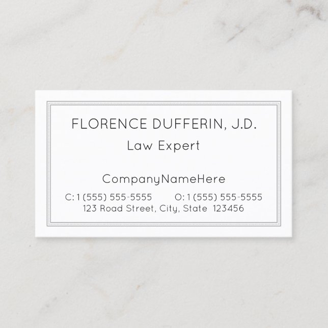 Carte de visite d'avocat professionnel simple et d (Devant)