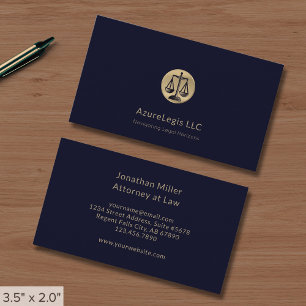 Carte de visite d'avocat simple avec Emblem or