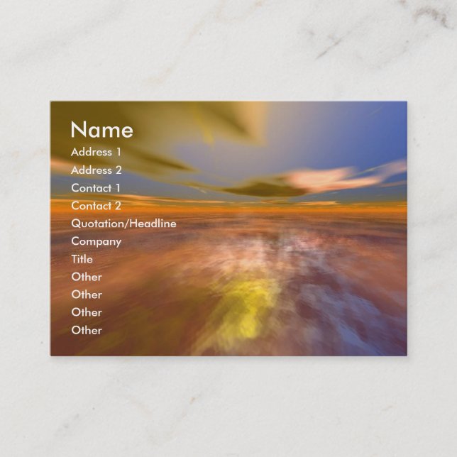 Carte De Visite DAWNING DARK/Nuages d'un paysage de rêve, Sci-Fi,  (Devant)