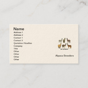 Carte de visite de Alpaca Breeder