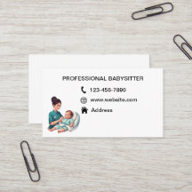 carte de visite de baby-sitter