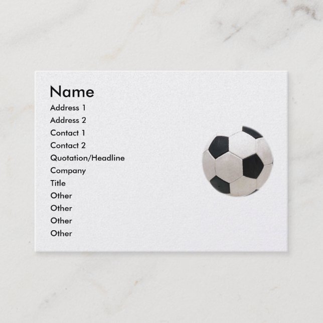 Carte de visite de balle de football (Devant)