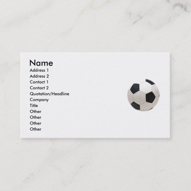 Carte de visite de balle de football (Devant)