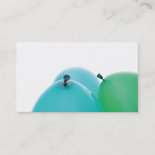 carte de visite de ballons bleus et verts