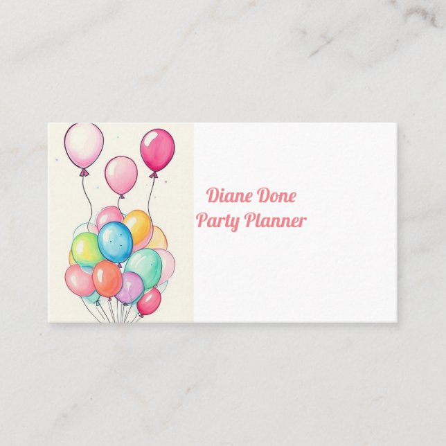 Carte de visite de ballons multicolores (Devant)