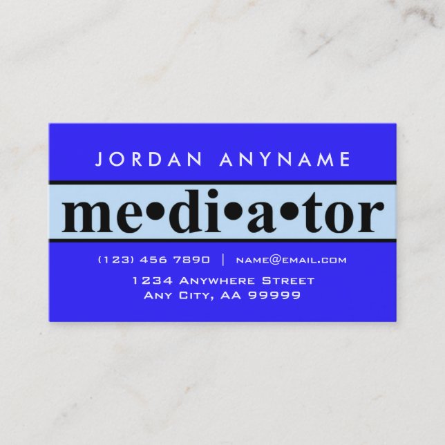 Carte de visite de bande bleue Mediator (Devant)