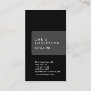 Carte de visite de bande gris noir vertical unique
