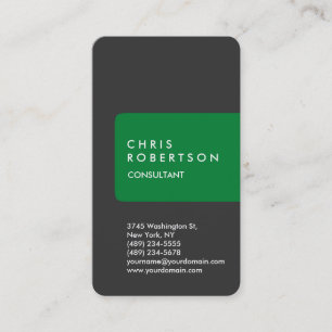 Carte de visite de bande verte gris blanc vertical