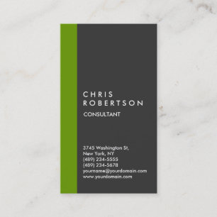 Carte de visite de bande verte gris blanc vertical